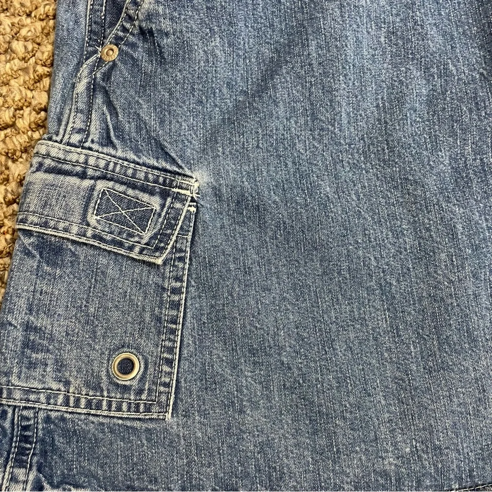 Oshkosh B’Gosh Jumper Denim Overalls Vintage Cargo pockets dress size 6